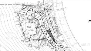 建築藍圖，顯示物業佈局和海拔細節。 — 設計 壁紙