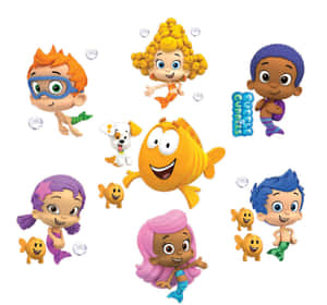 Bubble Guppies 角色與泡泡一起游泳 — 泡泡小隊 壁紙