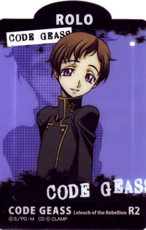 來自《Code Geass》的動畫角色羅洛（Rolo）身穿深色制服，背景為紫色。 — OnePlus Pad Lite 壁紙