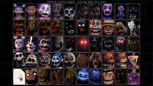 來自《Five Nights at Freddy's》遊戲的恐怖電子動畫角色網格。 — 恐怖反派 壁紙