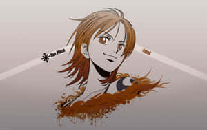 來自《One Piece》的動漫女孩娜美，棕色頭髮，自信的表情。 — 動漫桌面 壁紙