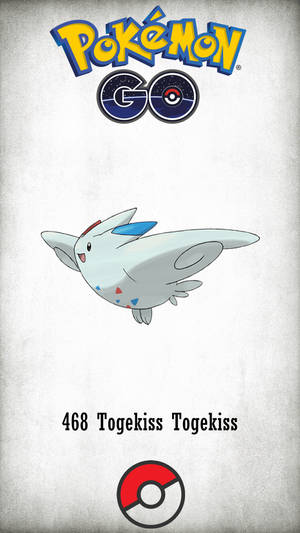 Pokémon GO Togekiss 卡，編號 468，帶有精靈球標誌，背景為紋理灰色。 — 寶可夢 高畫質 壁紙