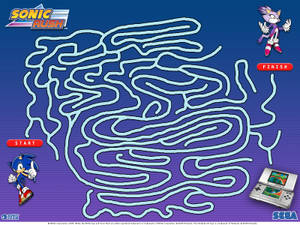 《Sonic Rush》迷宮遊戲，在Nintendo DS上以Sonic為起點、Rouge為終點。 — 布雷茲貓 壁紙