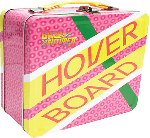 來自《回到未來II》的粉紅色復古午餐盒，帶有「Hover Board」文字。 — 歡迎回來 壁紙