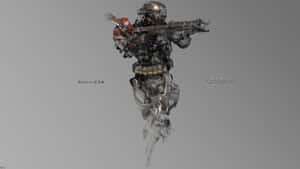 透明Halo Spartan Emile-239持武器漂浮在灰色背景上 — 最後一戰： Reach 壁紙