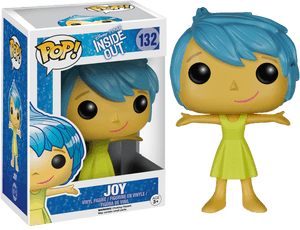 來自《腦筋急轉彎》的樂樂 Funko Pop 公仔，藍色頭髮和黃色裙子。