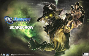 來自DC Universe Online的反派稻草人在黑暗的工業場景中噴灑綠色毒素。 — 電玩遊戲 GIF 壁紙