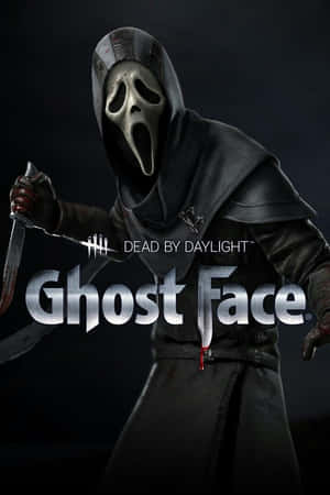 Ghost Face恐怖角色在黑暗環境中手持血淋淋的刀。 — 電玩遊戲 GIF 壁紙