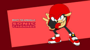 來自Sonic Channel的Mighty the Armadillo身穿紅白裝備自信地擺出姿勢。 — 音速小子 壁紙