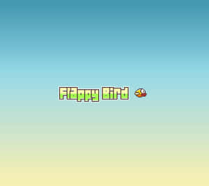 Flappy Bird 遊戲標題，帶有像素化鳥圖示，背景為漸變天空。 — 鳥類飛翔 壁紙