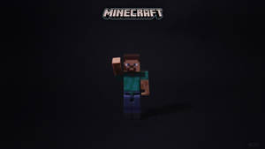 像素方塊風格的Minecraft Steve角色，背景為深色。 — 我的世界 壁紙
