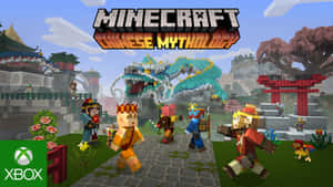 Minecraft 中國神話遊戲場景 像素角色 龍 — 界王拳 壁紙