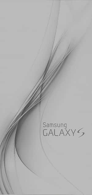 灰色抽象桌布，帶有流暢線條和Samsung Galaxy S標誌。 — 三星 壁紙