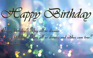 帶有閃爍燈光和慶祝文字的 Happy Birthday 祝福。 — 生日祝福 壁紙