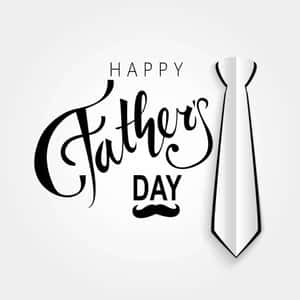 Happy Father's Day 文字與領帶和鬍子圖形 — 父親節 壁紙