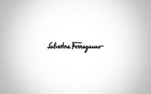 Salvatore Ferragamo標誌以黑色草書顯示在白色漸變背景上 — 薩瓦托雷·菲拉格慕 壁紙