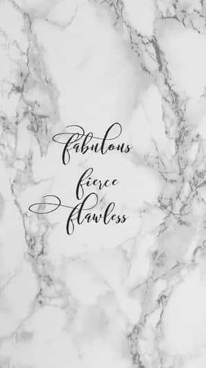 大理石背景搭配黑色草書文字 fabulous fierce flawless — 灰色 壁紙
