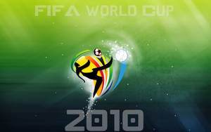 2010年FIFA世界盃標誌，帶有彩色抽象足球員和球。 — 英格蘭國旗 壁紙