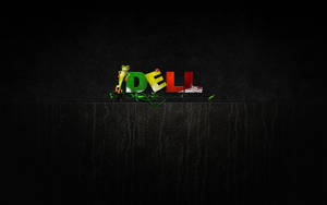 Dell標誌，帶有青蛙和藤蔓，在黑色皮革紋理上。 — 動漫筆電 壁紙