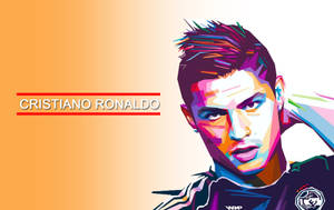 身穿運動球衣的足球員Cristiano Ronaldo的風格化彩色插圖。 — Crip 壁紙