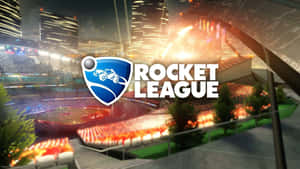 Rocket League體育場夜景，閃爍的燈光和城市天際線。 — 火箭 壁紙