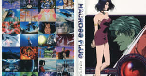 Macross Plus 動畫封面，包含女性角色和機甲戰鬥場景。 — 超時空要塞 壁紙