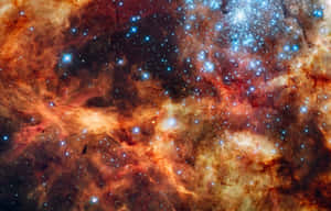 色彩繽紛的星雲，充滿發光的恆星和旋轉的宇宙雲團。 — 星星 壁紙