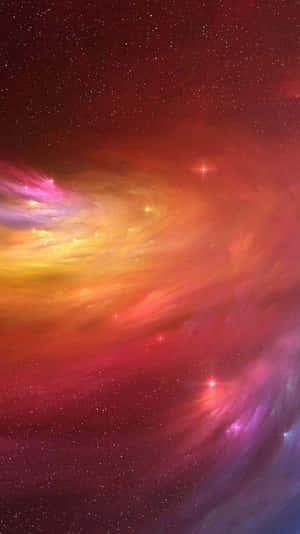 深空中色彩繽紛的旋轉星雲，帶有發光的星星 — 9:16 壁紙
