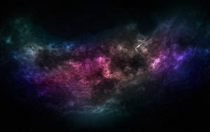 色彩繽紛的宇宙星雲，在深空中旋轉著紫色、粉紅色和藍綠色的雲層。 — 宇宙 壁紙