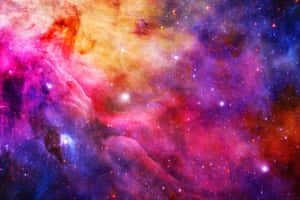 充滿活力的宇宙星雲，在深邃的太空中擁有發光的星星和旋轉的彩色氣體雲。 — 酷炫太空 壁紙