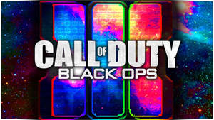 帶有宇宙星雲和數位面板的 Call of Duty Black Ops 標誌 — 決勝時刻：黑色行動4 壁紙