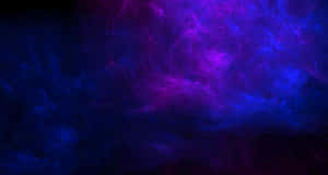 深空中散佈著星星的電光紫和藍色宇宙星雲。 — 山坡 壁紙