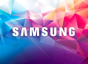 彩色幾何背景上的Samsung標誌 — 三星 壁紙