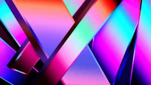 抽象數位藝術作品，帶有發光的霓虹幾何形狀，顏色為粉紅、青色和紫色。 — 多色 壁紙