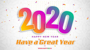 色彩繽紛的2020新年祝福，帶有五彩紙屑和節日文字。 — 新年快樂 2020 壁紙