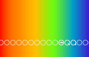 色彩繽紛的漸變，帶有白色圓圈和指向右邊的箭頭。 — 驕傲 GIF 壁紙
