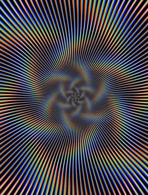 從黑暗中心向外輻射的彩虹色線條組成的催眠螺旋。 — 抽象 壁紙