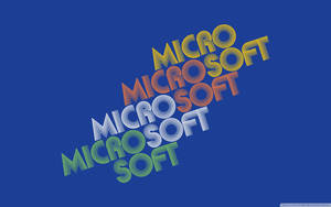 藍色背景上彩色 Microsoft 標誌的對角線排列 — Windows 95 動態圖 壁紙
