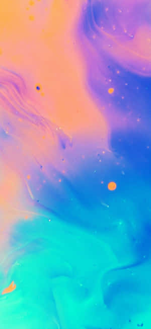 流體抽象藝術，帶有旋轉的色彩和類似宇宙塵埃的發光斑點。 — Pixel 9 Pro XL 壁紙