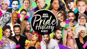名人拼貼畫，以大膽色彩設計推廣2021年的Pride歷史。 — 榮耀戰魂 壁紙