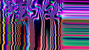 帶有波浪狀彩色條紋的抽象數位故障藝術。 — 故障 壁紙