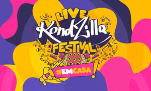 現場 KondZilla 音樂節圖形，帶有音樂符號和鮮豔色彩。 — 音樂 壁紙