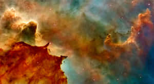 色彩繽紛的星雲，帶有發光的星星和旋轉的宇宙雲層。 — 酷炫太空 壁紙