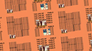 橙色背景上重複 'The Life of Pablo' 專輯封面圖案。 — 肯伊·威斯特 壁紙