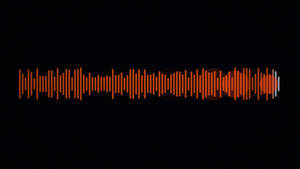 黑色背景上的橙色數位音頻波形可視化 — Soundcloud 壁紙