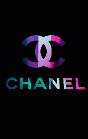 黑色背景上色彩繽紛的漸變Chanel標誌 — 香奈兒標誌 壁紙
