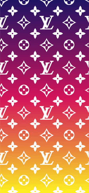 充滿活力的漸變壁紙，重複Louis Vuitton字母組合圖案。 — 美學圖案動畫 壁紙