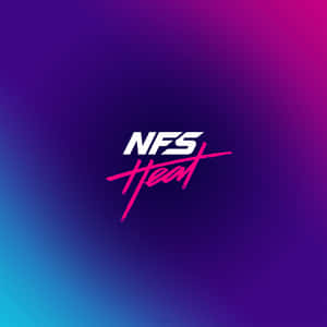 NFS Heat 標誌在色彩繽紛的漸變背景上 — 電玩遊戲 GIF 壁紙