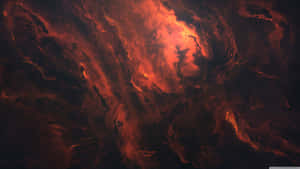 在黑暗虛空中發光的火紅與橙色雲朵的宇宙漩渦。 — 火焰動畫 壁紙