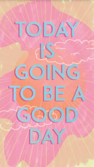 在色彩繽紛的太陽光線背景上，寫著「Today is going to be a good day」的勵志文字。 — 祝你有美好的一天 壁紙